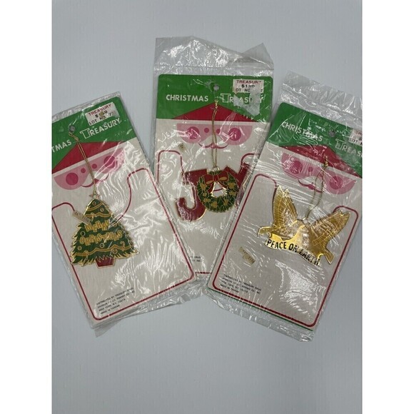 3 Vintage JC Penny Ornaments in Original Packaging Christmas Tree Metal - Picture 1 of 5